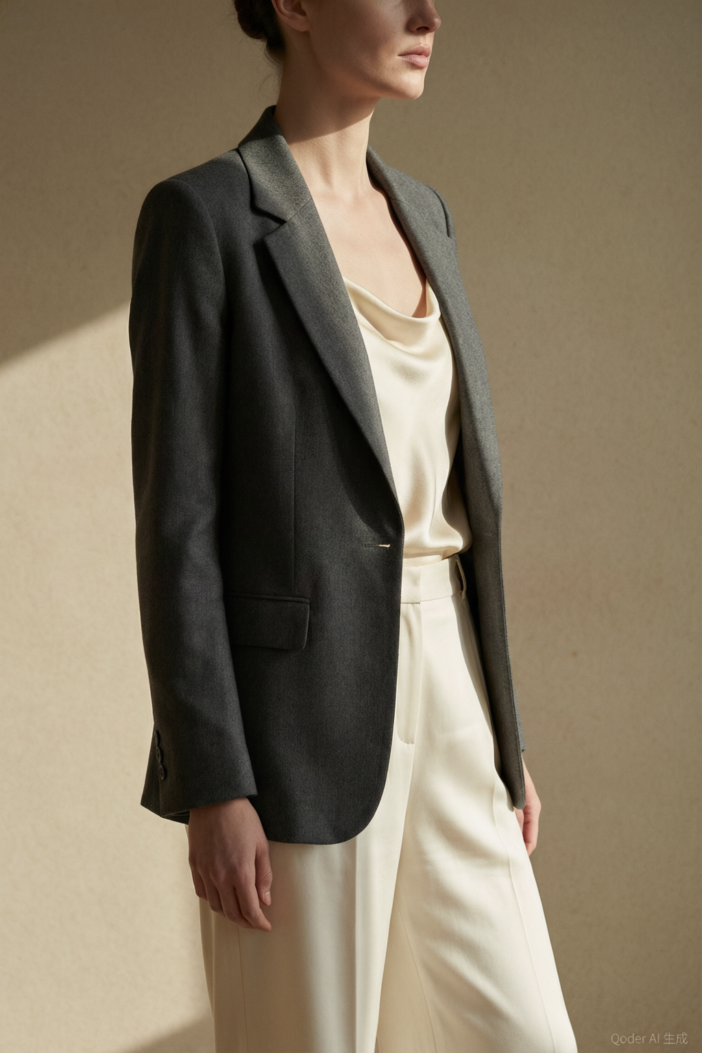 Édith Blazer — charcoal wool